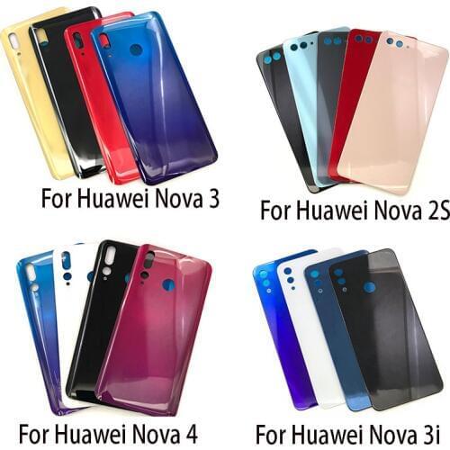 Rear Glass For Huawei Nova 3 Back Glass Battery Cover Door Housing Nova 4 3i Battery Panel For Nova 2 2S Back Cover