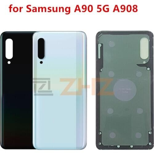 For SAMSUNG Galaxy A90 5G A908 Back Battery Cover Door Rear Glass Housing Case Replace Battery Cover