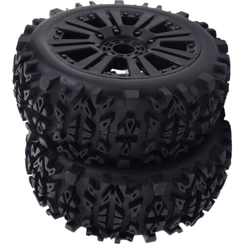 1:8 Scale RC Car Replacement Parts RC Car Wheel Rim Tyres Rubber Black 17mm