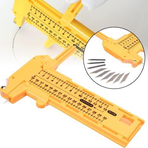 1pc Paper Leather Compass Circle Cutter 1-30cm+6pcs Spare Blades +3pcs Leads For Rubber Vinyl Cutting Patchwork Mayitr Hand Tool