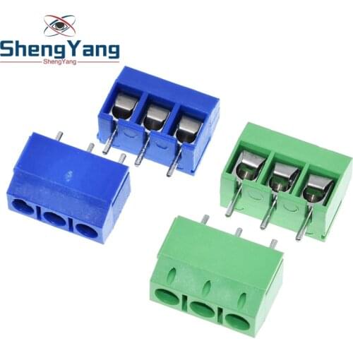 10pcs KF301-3P 301-3P 3P 3 Pin Plug-in Screw Terminal Block Connector 5.08mm Pitch 2 Pin Screw Terminal Block good
