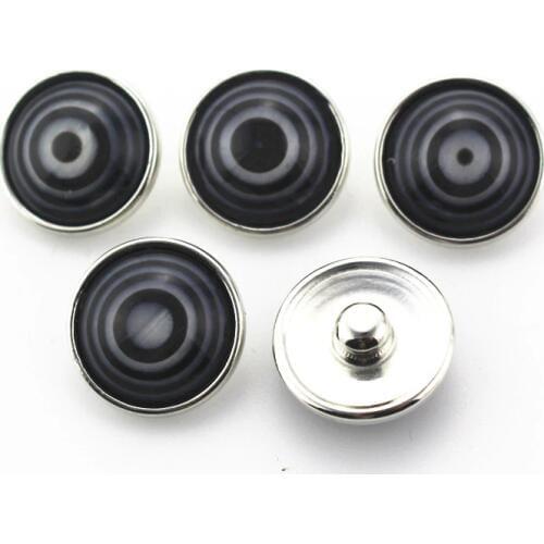Hot selling 10pcs Resin Shell Stone Black Eyes Snap Buttons 18mm Snap Ginger Snap Bracelet&Bangles DIY Snap Jewelry Charms