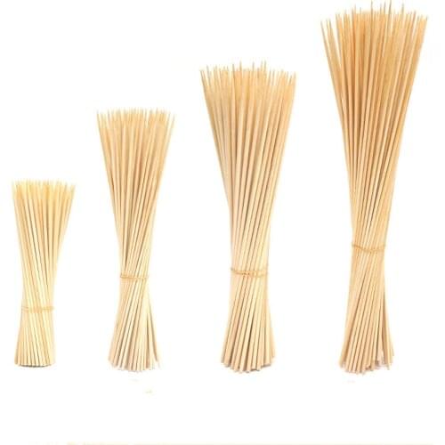 100pcs Bamboo Wooden BBQ Skewers Food Meat Tool Outdoor Camping Barbecue Party Disposable Long Sticks Home Kitchen Accessories