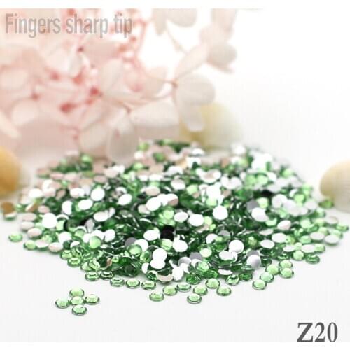 SS20-5mm Light green Nail Rhinestones 1000pcs Flat Back Non hotfix Glitter Nail Stones DIY 3d Nail Phones Decorations Z20