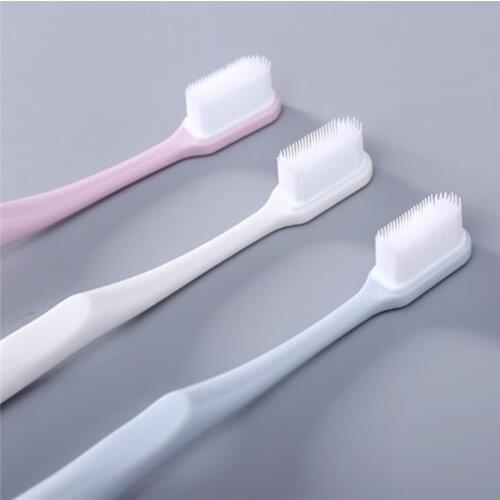 3Pcs/set Nano-antibacterial Toothbrush Soft Toothbrush Adult Silicone Nano Tooth Brush Simple Style Oral Care Oral Cleaning Tool