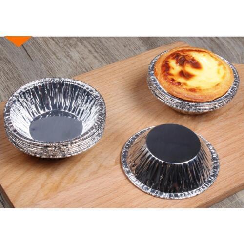 50pcs Disposable baking aluminum foil small bowl,Tinfoil, high temperature metal small bowl, cake egg tart aluminum foil tray