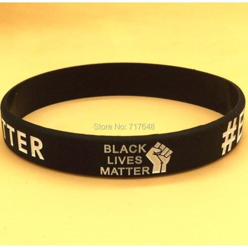 500pcs Black lives matter BLM rubber wristband silicone bracelets free shipping by FEDEX A