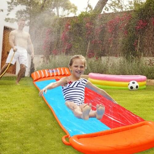 549x82cm Children Single Surf Water Slide Outdoor Garden Racing Lawn Water Slide Spray Summer Water Games Toy dropshipping#38