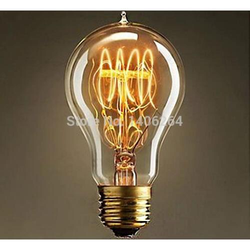 6PCS Edison Bulbs A19 Circling Silk Carbon Wire E27 For AC110V 120V