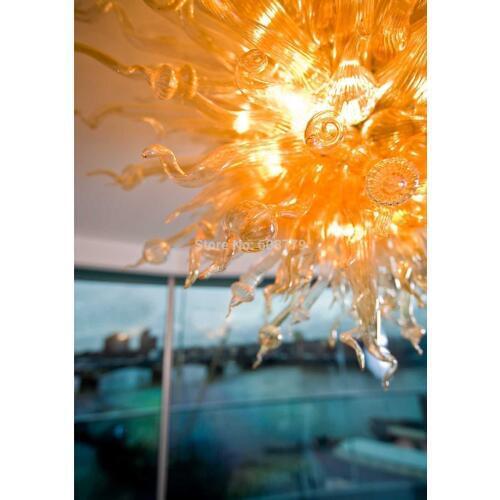 Free Shipping High Quality Blown Glass Amber Chandeliers
