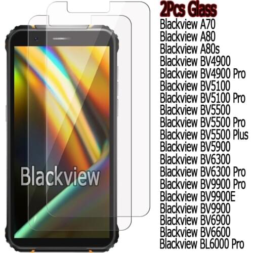 2-1Pcs Cover For Blackview BV6600 BL6000 BV6900 BV9900 BV9900E BV6300 BV5900 BV5500 BV5100 BV4900 Pro A70 A80 A80s Glass Film