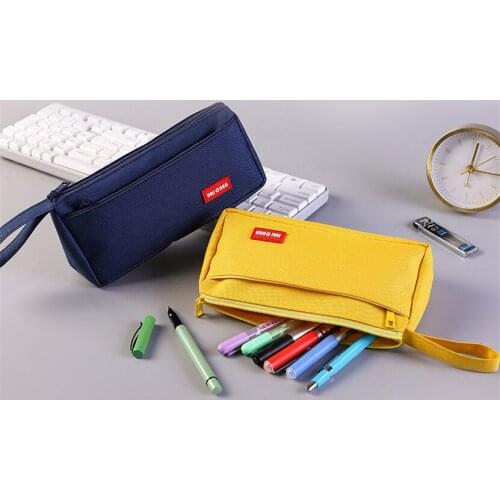 Pencil Case For Office 2021 Nинал School Supply Kawaii Korean Stationery Creative School Bags Pencil Box Big Pen Case Canvas