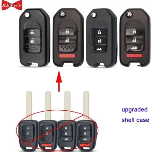 KEYECU for Honda Civic Accord LX Sport CR-V HR-V FIT XRV Vezel City Jazz Civic Remote Key Shell Case MLBHLIK6-1T MLBHLIK6-1TA