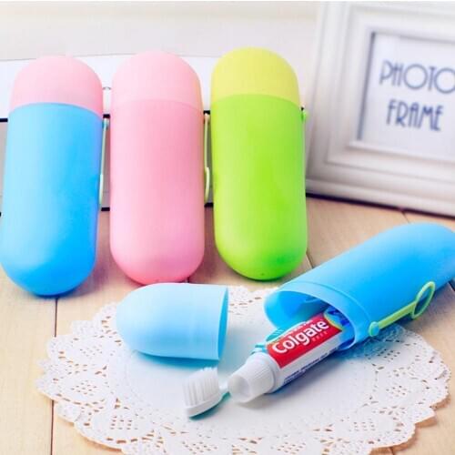 Travel Toothbrush Toothpaste Case Cover Holder Portable Hiking Camping Toothbrush Storage Box Wash Cup Cosmetic Capsule Case