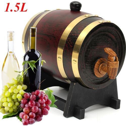 1.5L Barrel Beer Whiskey Rum Port Keg Wooden Keg Wine Bar Hotel Restaurant Family Exhibition Brewing With Spigot