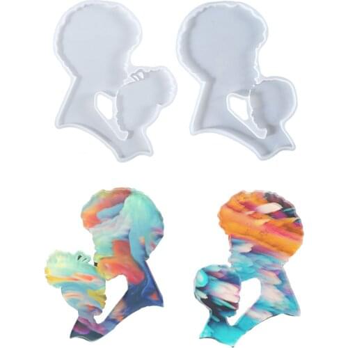 DIY Crystal Epoxy Resin Mold Boy Girl Kiss Coaster Casting Silicone Mold Cup Mat Mural Home Decoration Handmade Crafts