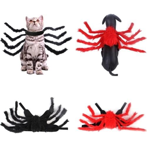 Pet Dogs Cats Clothes Halloween Spider Cosplay Costume Puppy Kitten Party Role Play Dressing up Vest Decorations Pet Supplies