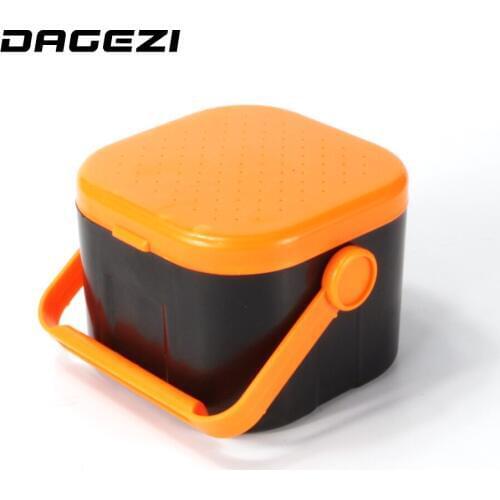 DAGEZI ABS Plastic Double Layer Earthworm Worm Bait Lure Carp Fishing Tackle Box with Clip Fishing Accessories