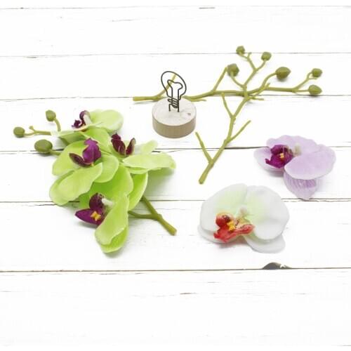 5 pcs 18cm Green Artificial Flowers Stems Pole Wedding Party Home artificial flowers Decorations DIY Crafts Plastic Rod Material