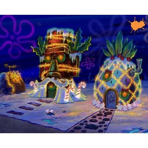 JMINE Div 5D Undersea-SpongeBob Pineapple House Door Full Diamond Painting cross stitch kits art Scenic 3D paint by diamonds