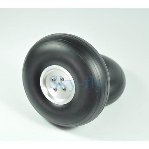 Sky-fly 1 Pair 5.5" PU Wheels With Aluminum Hub For RC Airplane D140mm*H52mm*6mm
