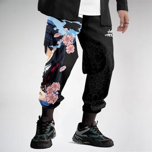 Japanese Traditional Style Overalls Pants Man Woman Samurai Harajuku Casual Loose Trousers Retro Fashion Print Summer Streetwear