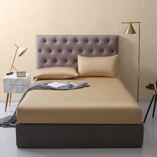 Sheets Solid Color Bedding Linens 100% Pure Cotton Silky Soft Bed Mattress With Four Corners And Elastic
