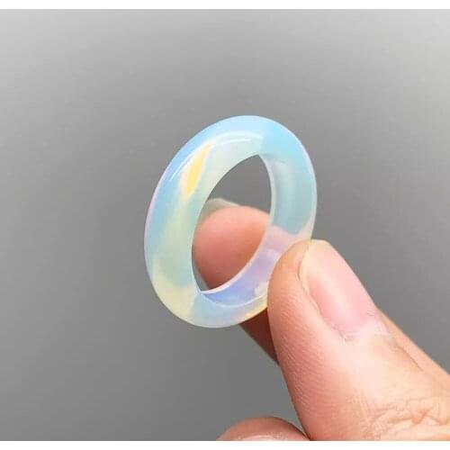 Handmake Fashion Jewelry Korean Rings for the Women Natural stone Rings Malachite Grey Agate Gifts High jewelry Ring