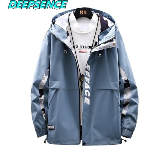 Men Casual Cargo Jacket Spring Autumn Men Korean Trend Thin Hooded Pockets Coat Fashion Sports Loose Fit Jacket Size Plus 8XL