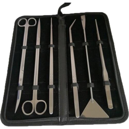 6Pcs/Set Aquarium Tools Kit Tweezers Scissors Stainless Steel Cleaning Tools Aquatic Plants Fish Tank Aquarium Accessories