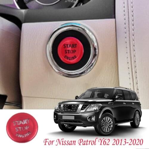Car Engine Start Stop Button Cover Trim For Nissan Patrol Y62 2013 ~2020 Auto Styling Sticker Accessories