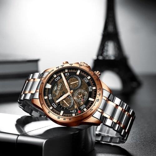 New AILANG watch mens automatic mechanical watch multifunctional stainless steel band fashion mens mechanical watch