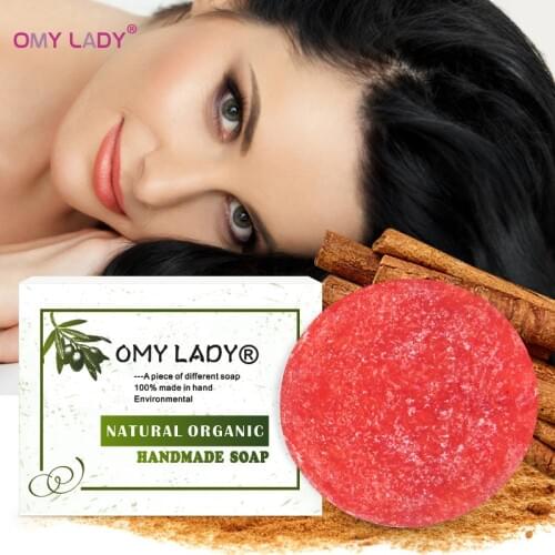 OMY LADY 100% Pure Natural Handmade Shampoo Soap Cinnamon Oil Essential Oil Hair Cold Processed Anti-Dandruff Off Hair Care