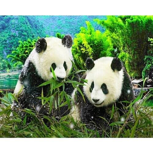 Full Square/round Diamond 5D DIY Diamond Painting Pandas Embroidery Cross Stitch Rhinestone Mosaic Home Decor