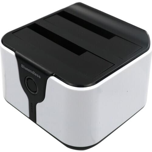 Send from RU Hdd 5Gbps Super Speed Sata Usb 3.0 2 Bay Hard Drive Docking Station Plastic Hard Disk Adapter 2.5"/3.5" Storage Box