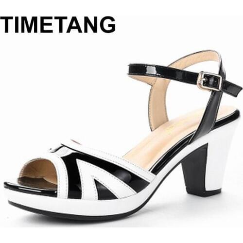 TIMETANG Summer Women Sandals Open Toe Flip Flops Womens Sanda'ls Thick Heel Women Shoes Korean Style Gladiator Shoes