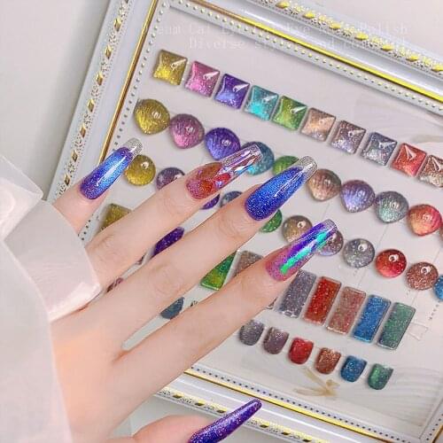 Reflective Spar Nail Art Fantasy Quicksand Oil Glue Flash Spar Cats Eye Glue Nail Art Polish Glue Longlasting Nail Art Soak Gel