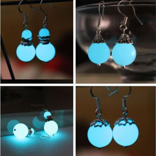 Gourd, snowman Earrings Glow in The Dark Luminous beads Pendant earring Lovers eardrop Clip Earrings WOMEN girl gift