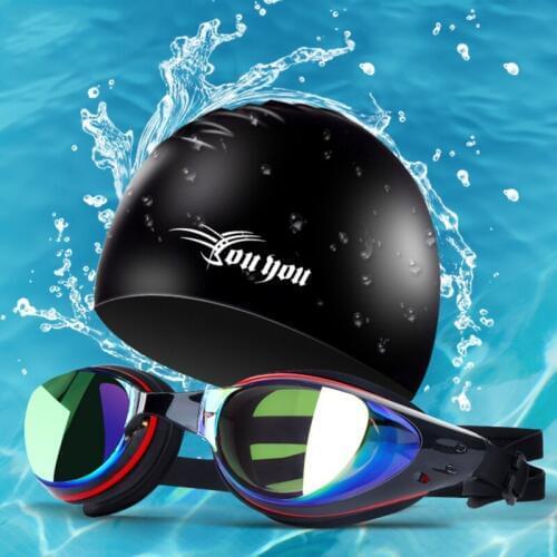 Unisex Electroplating UV Waterproof Anti fog Swimwear Eyewear Swim Diving Water Glasses Gafas Adjustable Swimming Goggles