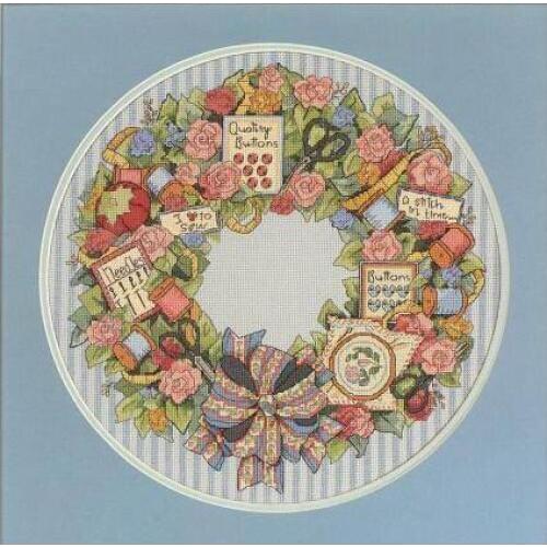 Fishxx Cross-Stitch,T242flowers[holiday wreath]embroidery,,100% accurate pattern,11CT