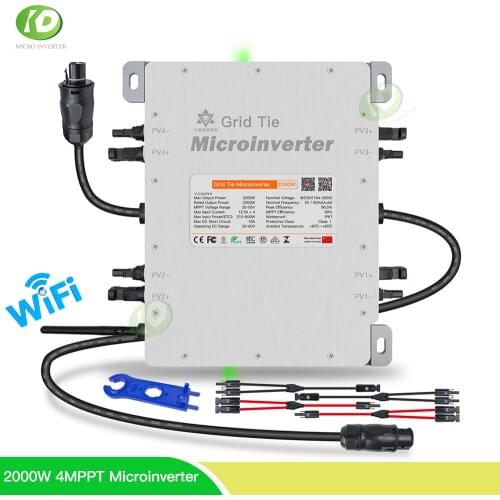 2000W High Quality 4 MPPT Solar Micro Inverter 30V 36V 48V On Grid Tie Inversor 230VAC With Built-in WIFI For 60 72 96 Cells