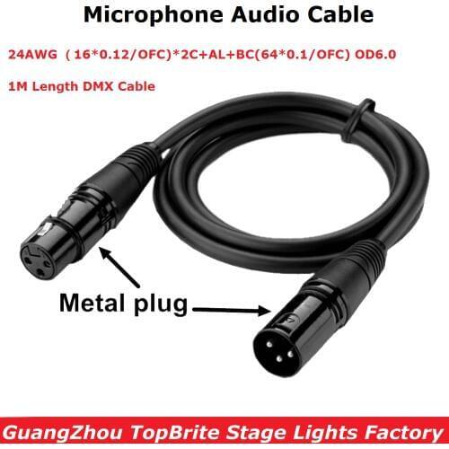 High Quality 1m Length Audio Cable 3PIN XLR Aux Cable LED Par Stage Light DMX Cable Dj Equipment 100% NEW Microphone Audio Cable