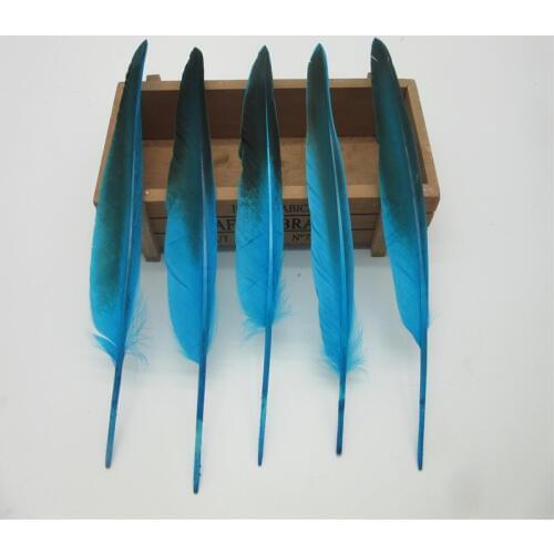 YY-tesco 100pcs/lot Natural Goose Feathers 13-18cm/5-8 Inch Lake Blue Pheasant Feathers For Crafts Diy Wedding Decoration Plumes