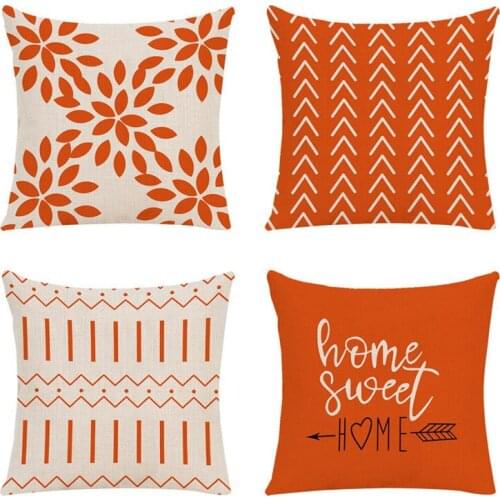 Green Geometric Cushion Cover Orange Sofa Decorative Pillow Cover Home Decoration Pillow Case Hawaiian Sweet Summer Pillowcase