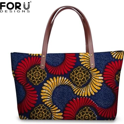 FORUDESIGNS Womens Handbags Top-handle Bags Vintage African Printing Ladies Purses and Handbags Tote Party Bags Bolsos Mujer