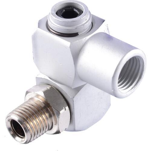 New 360Degree Air Swivel Adapter 1/4" Universal Air Swivel Connector Joint Rotatable Pneumatic Tool Intake Port Fitting Hardware