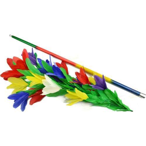 1 Set Vanishing Rainbow Metal Cane to Flowers Magic Tricks Amazing Stage Wand Magic shows Gimmick Props for Magiciaian Use