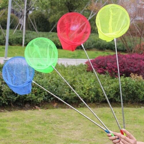 1PC Kids Anti Slip Grip Perfect Telescopic Net Extendable 34 Inches for Catching Bugs Insect Colorful Fishing Toys