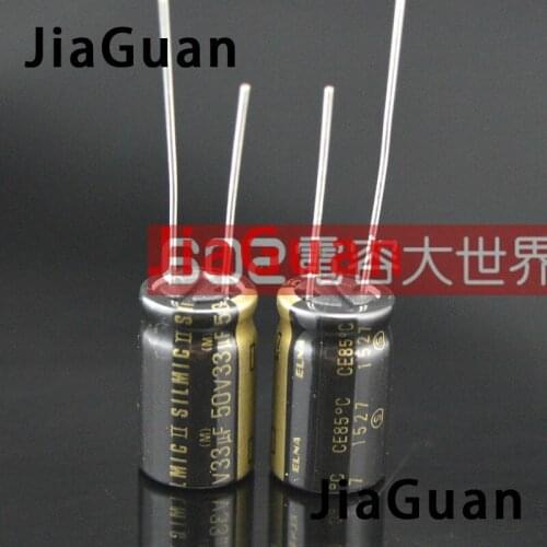 10PCS NEW ELNA RFS SILMIC II 50V33UF 10X16MM SILMICII 33UF 50V hot sale SILMIC2 33uF/50V Black Gold Audio 50v 33uf