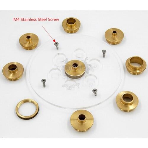 10PCS/Set Brass Router Template Guide Bushings + Set of Round Base Plate JF1759